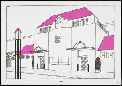 Gare, from Une Cite Moderne, Dessins de Rob Mallet-Stevens Architecte by Robert Mallet Stevens